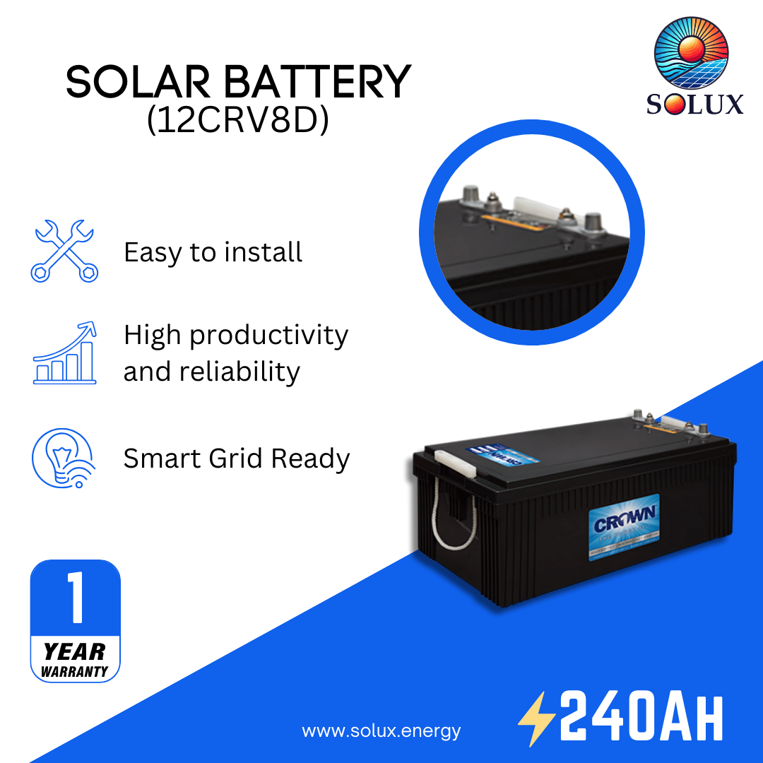 This is an image of 12CRV8D 12 Volt Crown New Wave Marine Battery